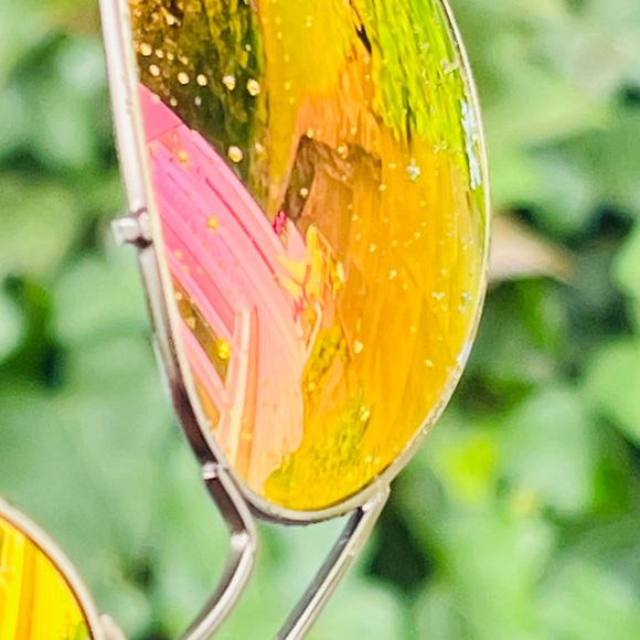 Ray Ban Aviators Gold Frames Pink Flash Mirrored Lenses - Picture 9 of 13